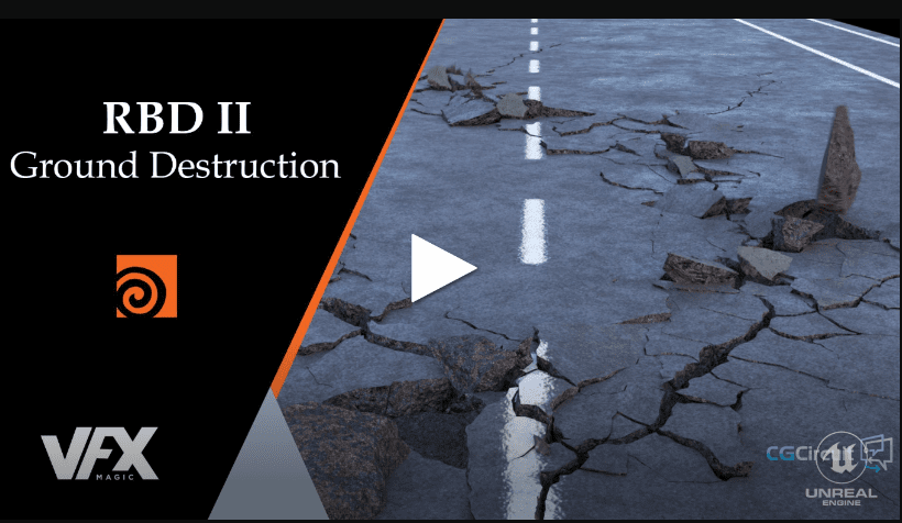 Houdini RBD II – Ground Destruction: Learn Ground Cracks & Import Into Unreal Engine