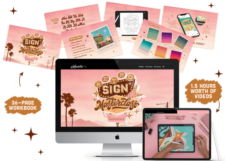 Aurelie Maron – Retro Sign Masterclass for Procreate